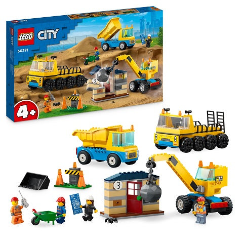 LEGO City Construction Trucks and Wrecking Ball Crane