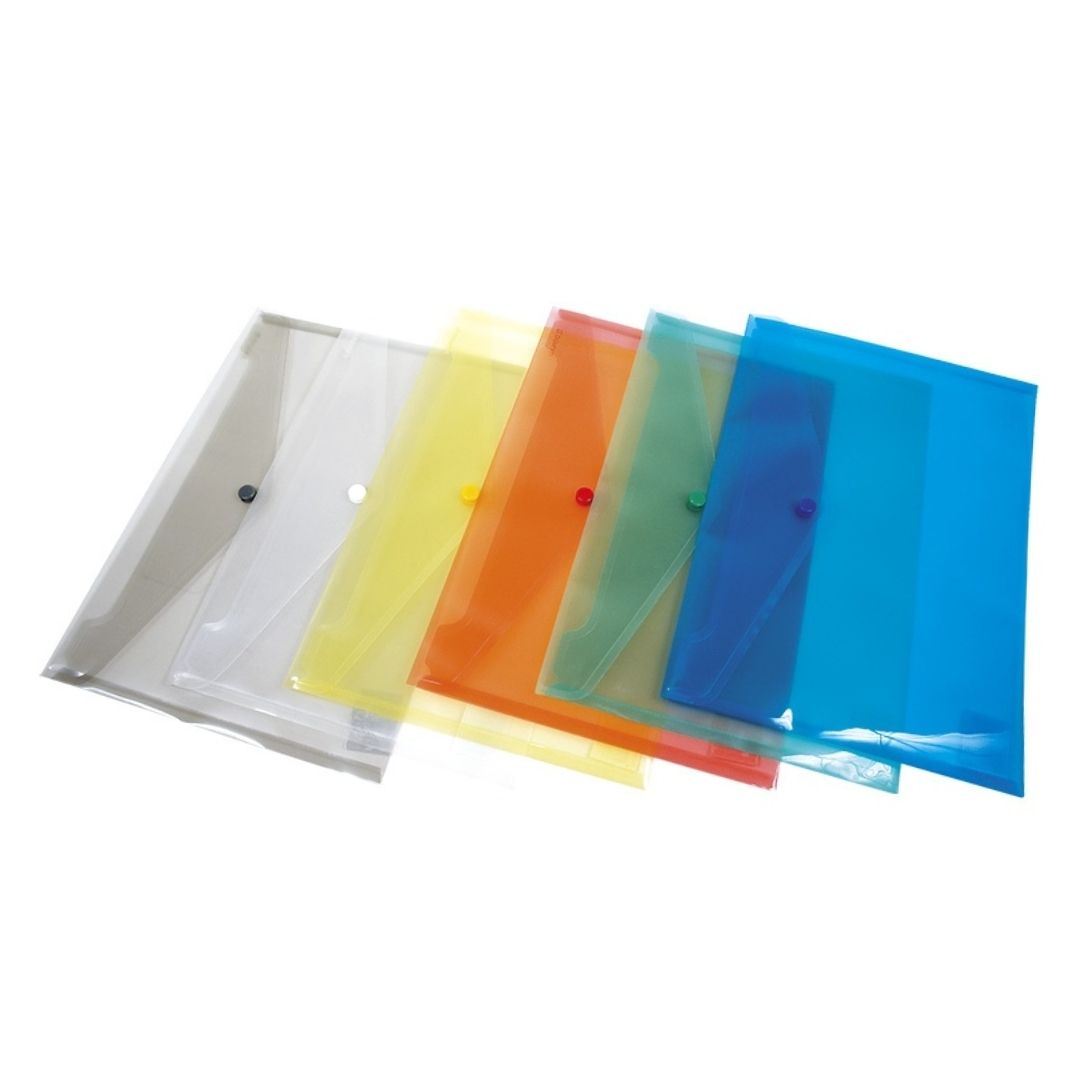 A6 Donau Button Envelope Transperent - Various Colours