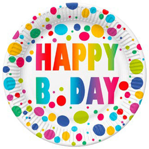 Daisy Paper Plates 22.7cm A Pack Of 8pcs - Happy Birthday
