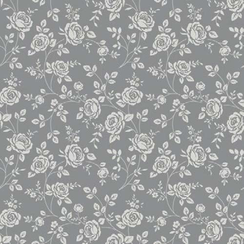 Napkins x20pcs (33 x 33 cm) - Little Roses Silver