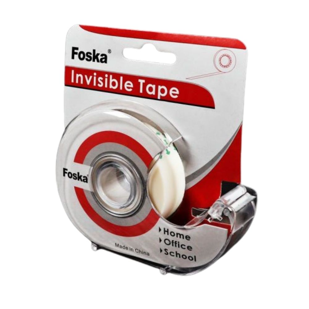 Foska Matte-Finish Invisible Adhesive Tape With Dispenser 18mm X 33m