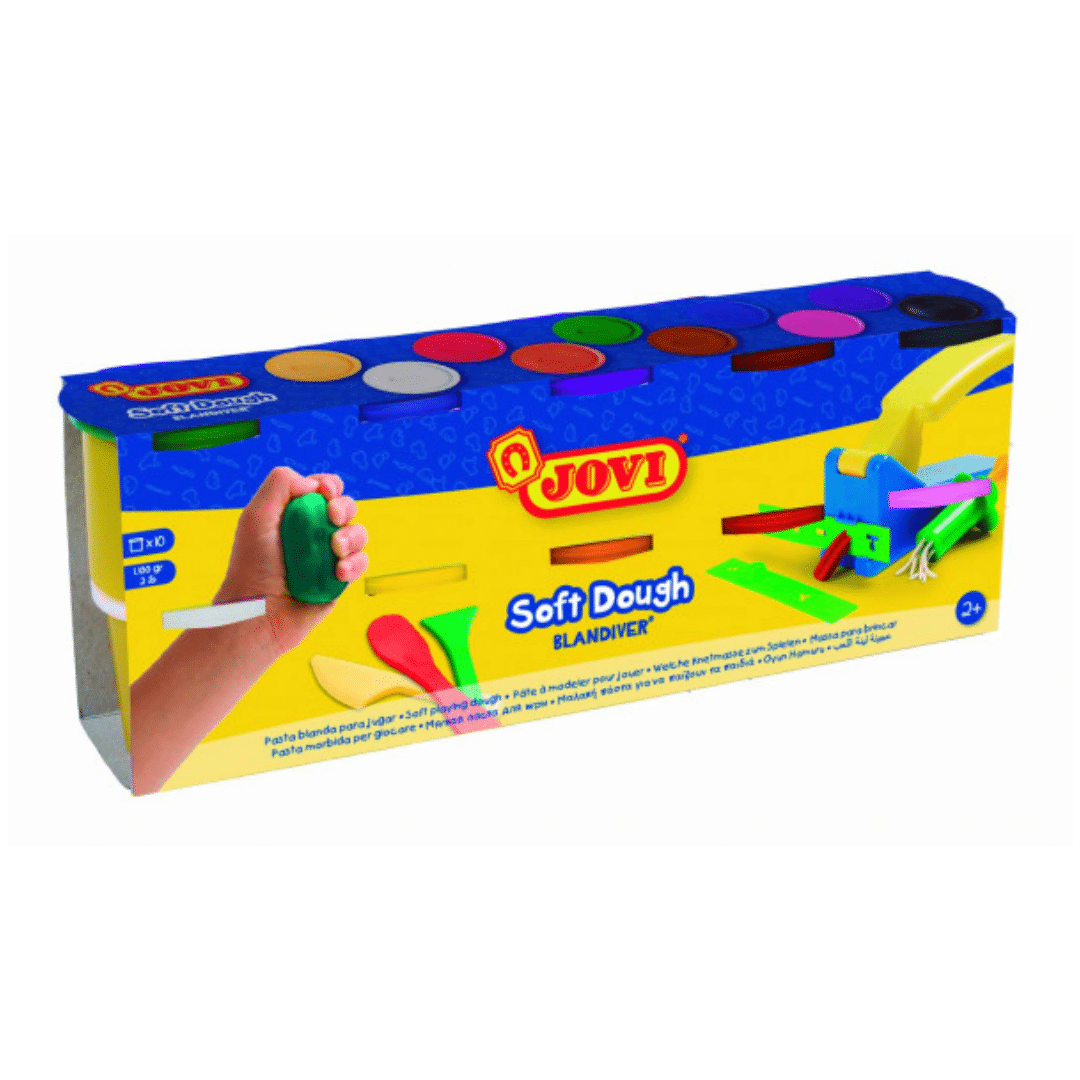 Jovi Soft Dough - 10 Jars x 110g - Assorted Colours