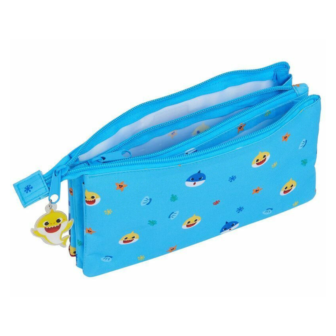 SAFTA Baby Shark Pencil case 2 zips 3 compartments
