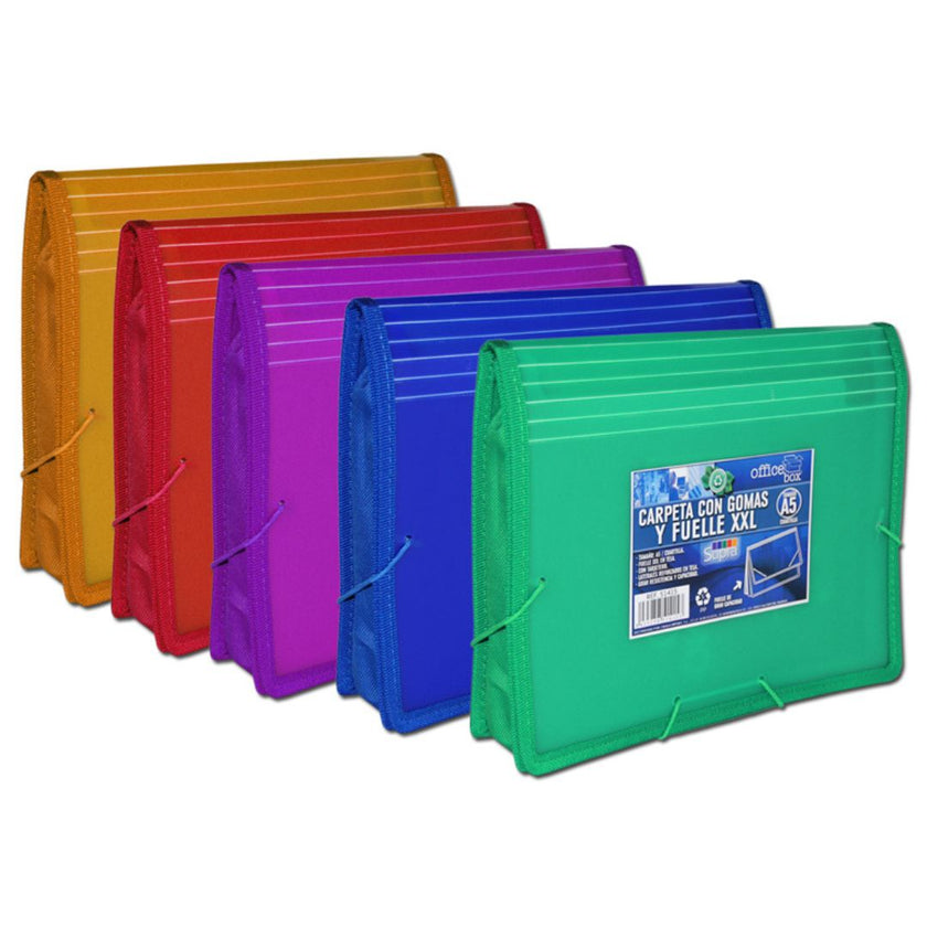 A5 Supra Folder With Elbow Rubber Plastic Assorted Colours x 1pc