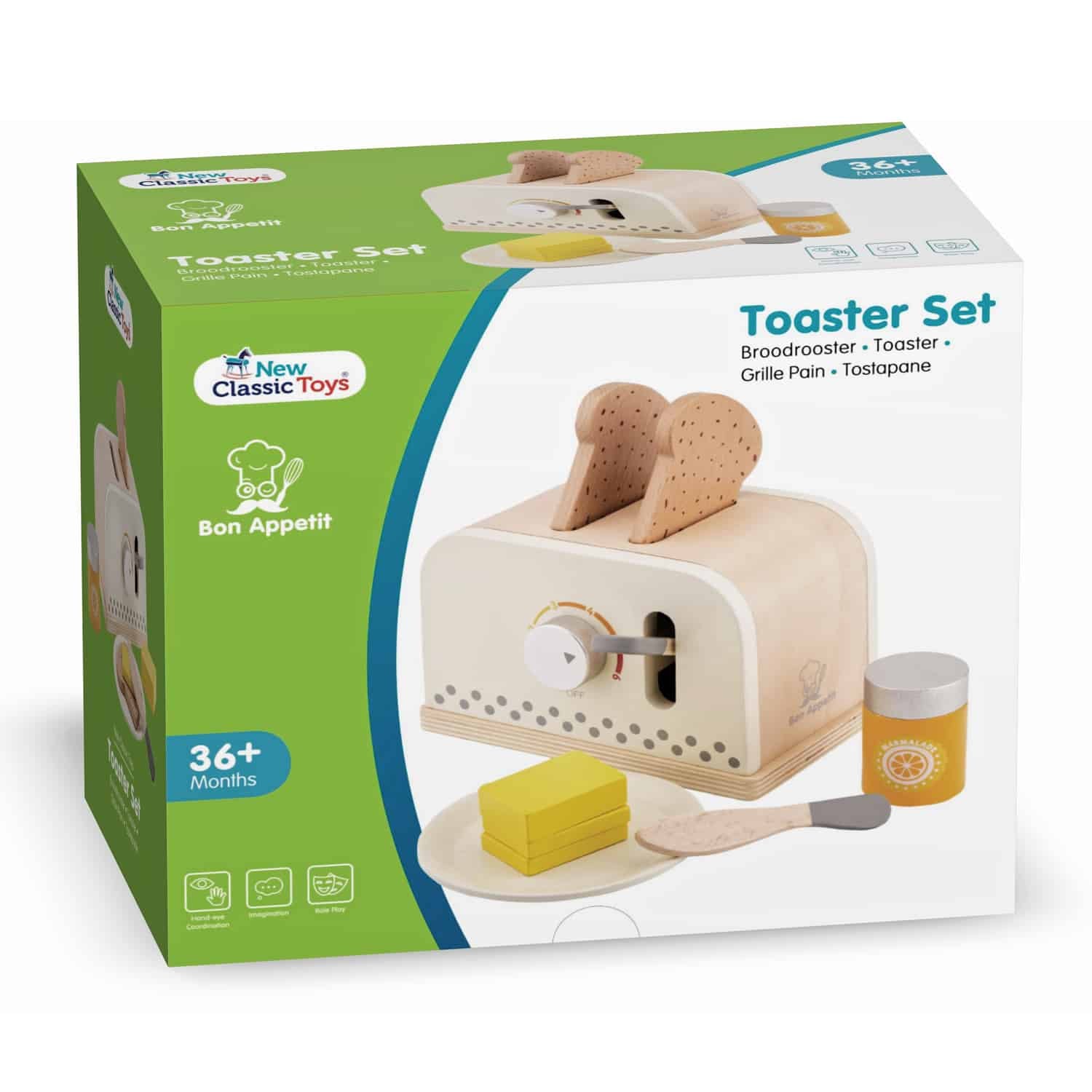 New Classic Toys - Toaster Set, White
