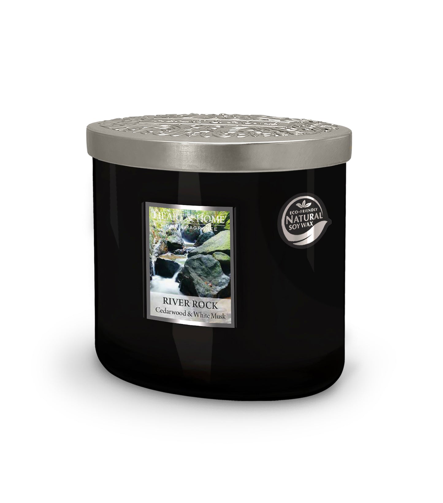 H&H Two Wick Ellipse Wick Candle 220g - River Rock