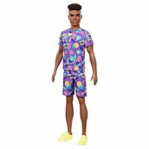 Barbie Ken Fashionista Doll - Purple All-Over Print Shirt & Shorts