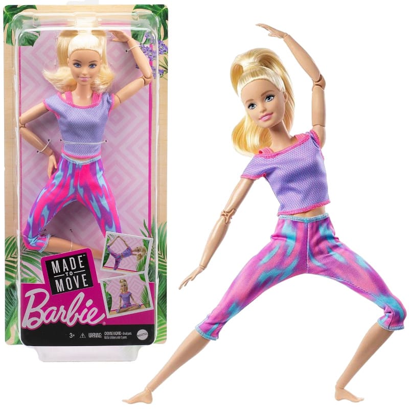 Barbie Made To Move Doll With 22 Flexible Joints & Long Blonde Pon