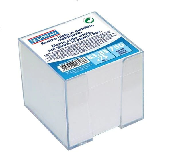 Donau Memo Cube In Plastic Box A Pack Of 750p - 83 x 83 x 75mm / White