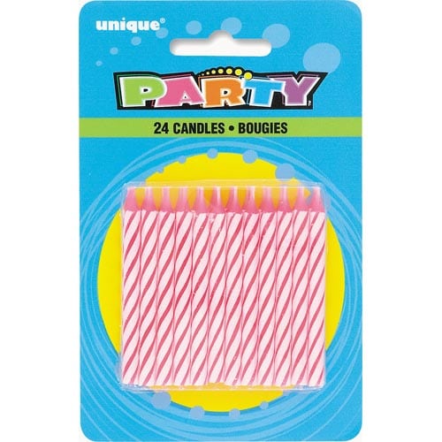 Unique Spiral Birthday Candles A Pack Of 24pcs - Pink