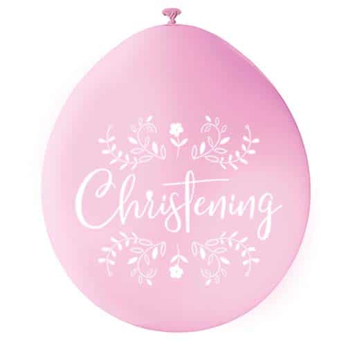 Unique 9" Latex Balloons x10 - Christening - Pink