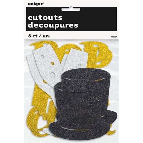 Unique Cut Outs x6pcs - New Year's Eve