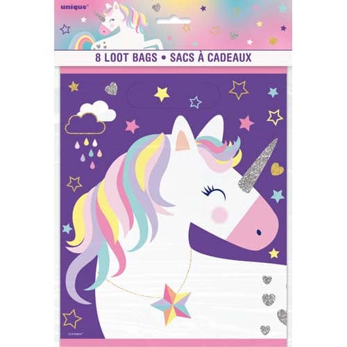 Unique Party Bags A Pack Of 8pcs - Unicorn
