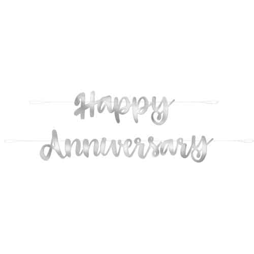 Unique Silver Script Banner - Happy Annivesary