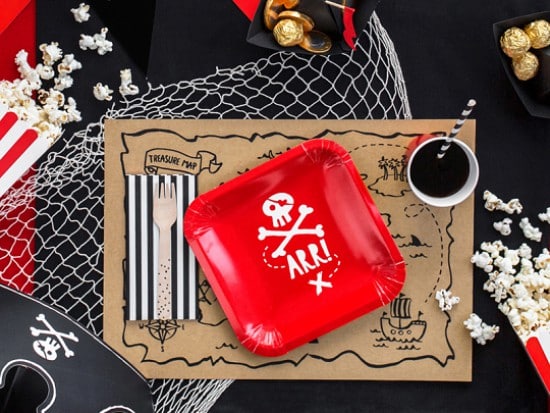 Party Deco Paper Plates 20 x 20cm A Pack Of 6pcs - Pirate