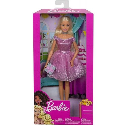 Barbie Happy Birthday Doll, Blonde, Wearing Sparkling Pink Party Dress