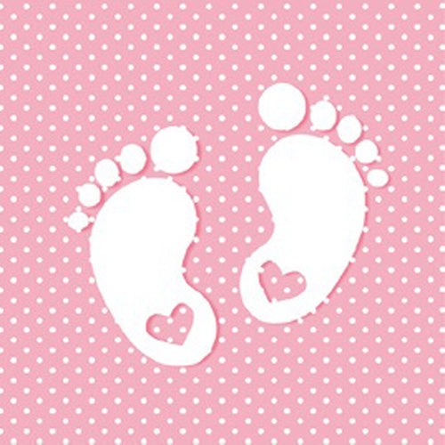 Maki Napkins 33 x 33cm A Pack Of 20pcs - Little Feet Pink