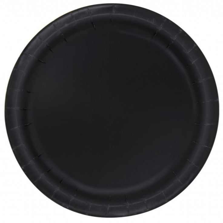 21.9cm Paper Plates x 8pcs - Black