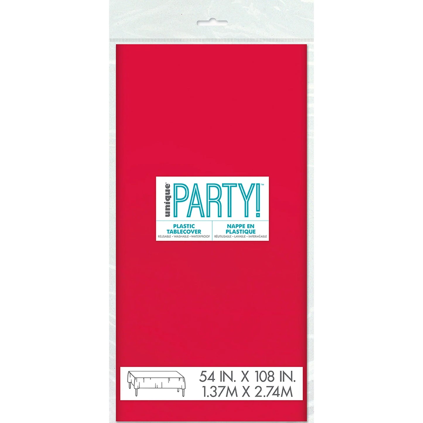 Unique Plastic Table Cover 1.37 x 2.74m - Ruby Red
