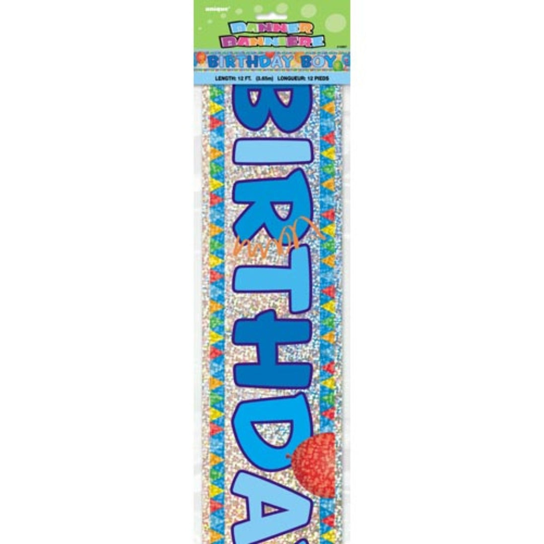 Unique Foil Banner 3.65m - Birthday Boy