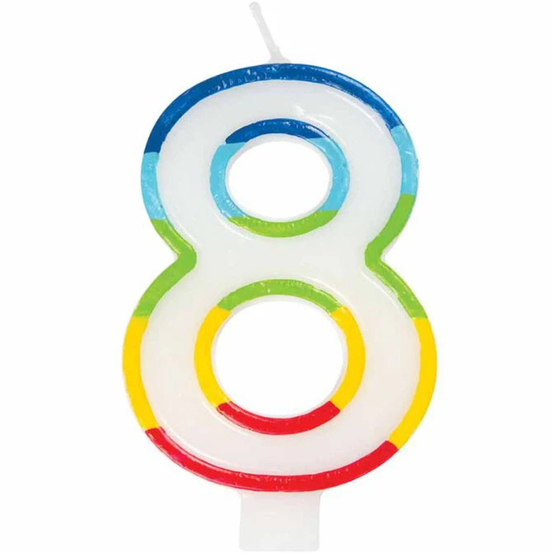 Unique Birthday Candle - Rainbow - 8
