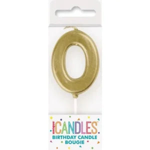 Unique Gold Number Candles - 0