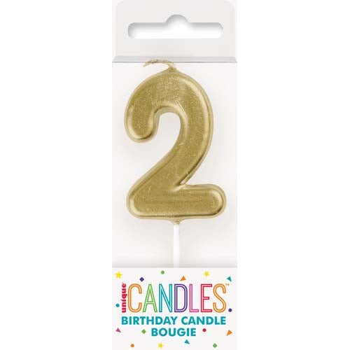 Unique Gold Number Candles - 2