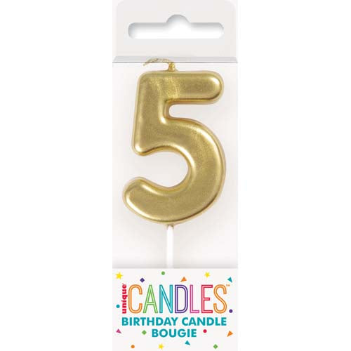 Unique Gold Number Candles - 5