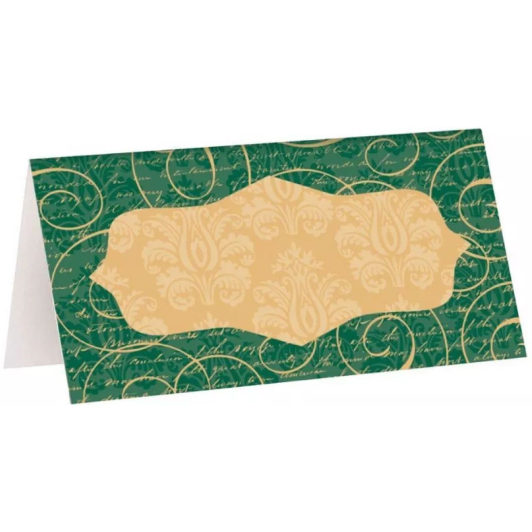 Elegant Green & Gold Christmas Place Cards A Pack Of 16pcs