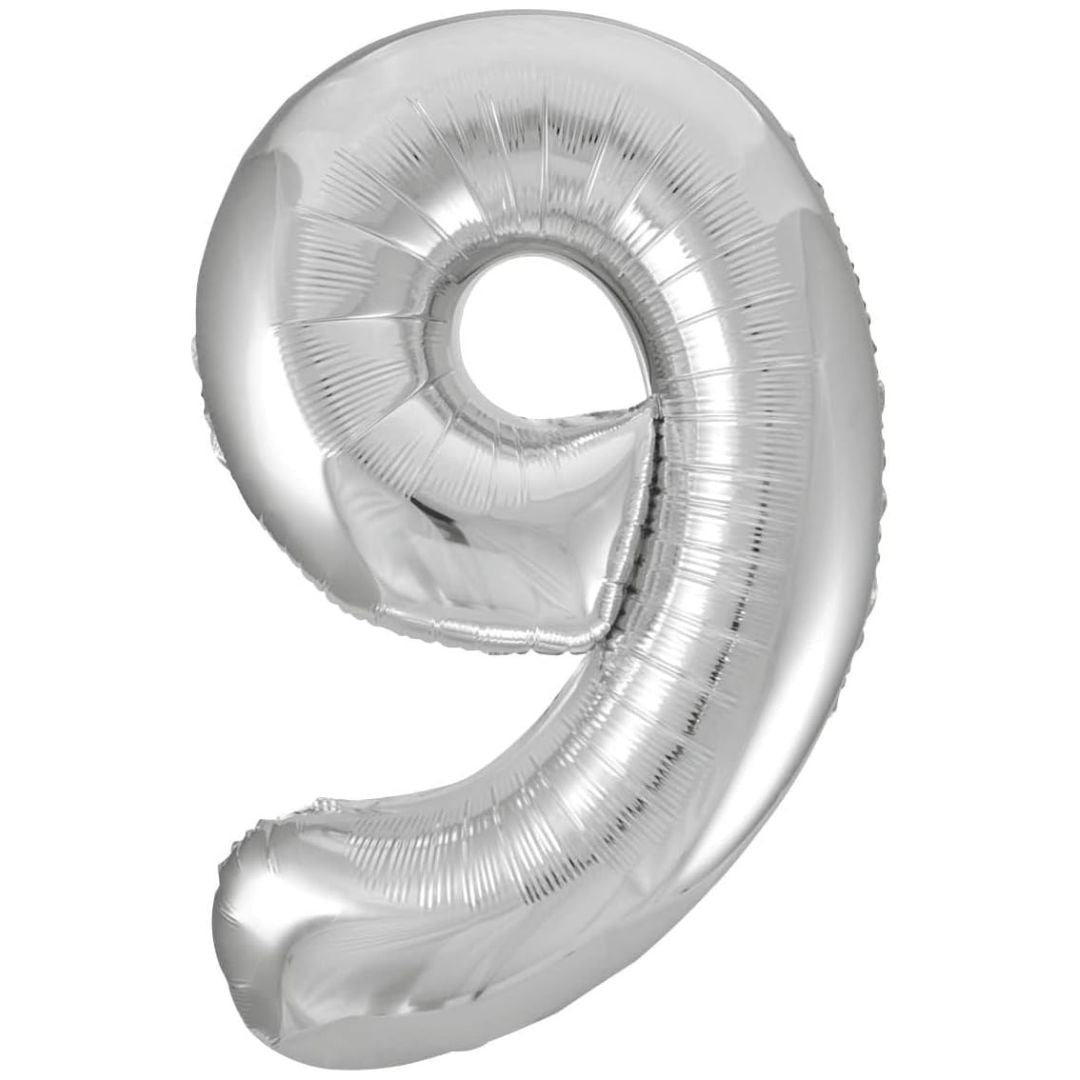 Unique Number Balloon 86.3cm Silver - 9