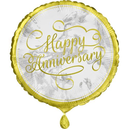 Unique Helium Foil Balloon 45.7cm - Happy Anniversary