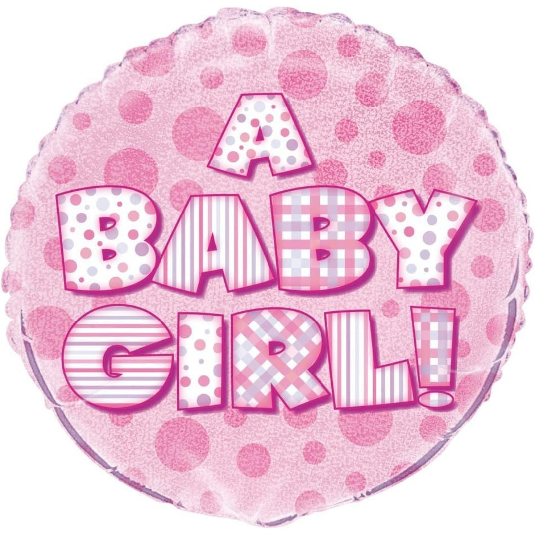 Unique Helium Foil Balloon 45.7cm - A Baby Girl
