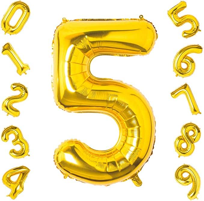 Unique 34inch Gold Number Balloons, All Numbers! - 8