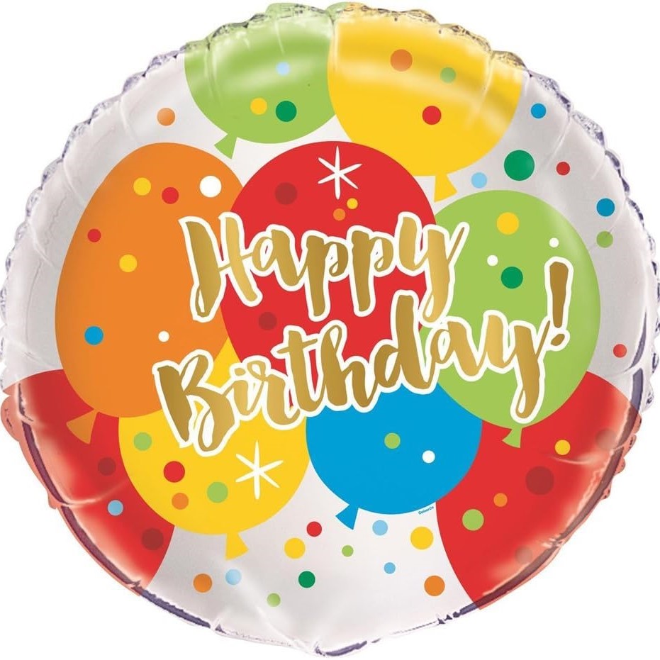 Unique Helium Foil Balloon 45.7cm - Happy Birthday