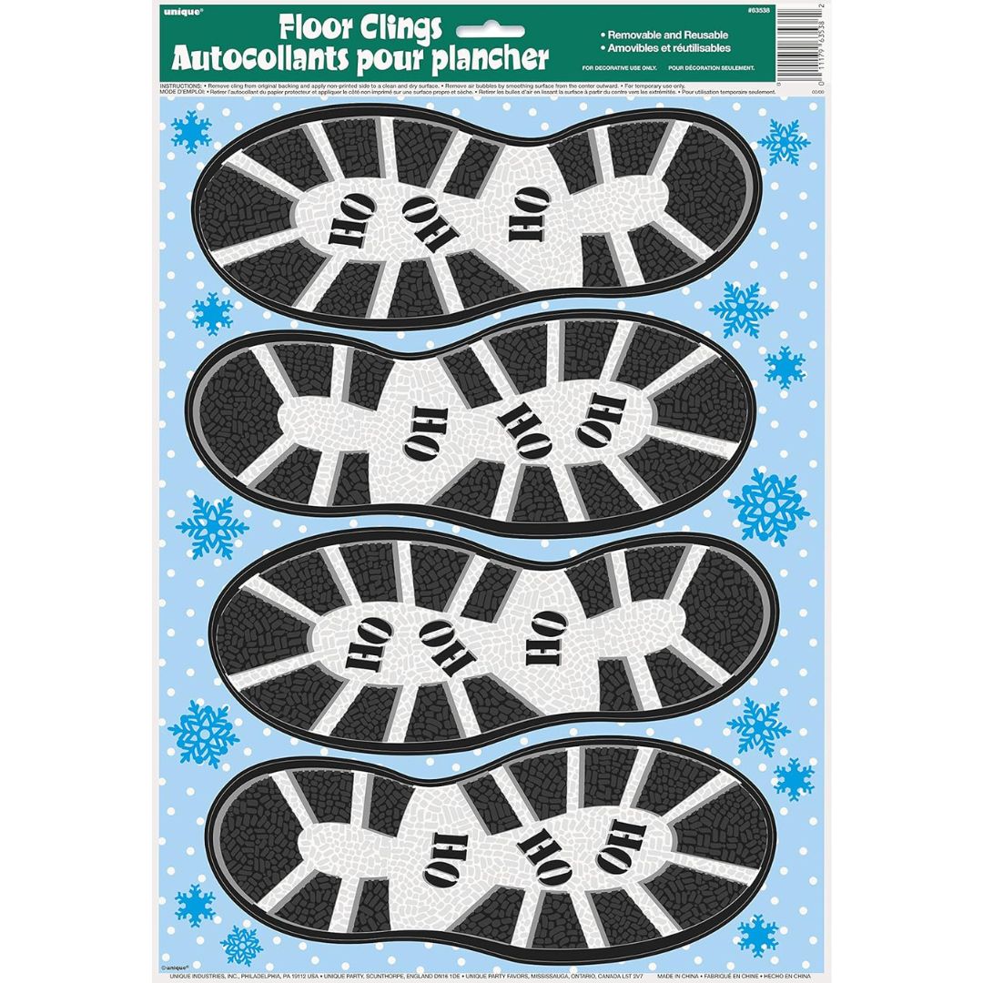 Santa's Shoe Prints Sticker Decoration