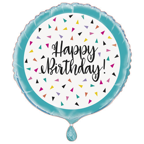 Unique Helium Foil Balloon 45.7cm - Happy Birthday
