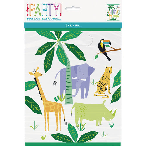Unique Party Bags A Pack Of 8pcs - Animal Safari