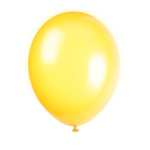 Unique Pearlized Latex Balloons 30.4cm A Pack Of 10pcs - Lemon Yellow