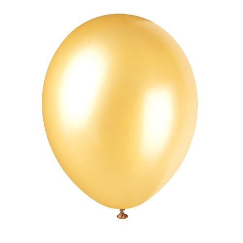 Unique Pearlized Latex Balloons 30.4cm A Pack Of 8pcs - Champagne Gold