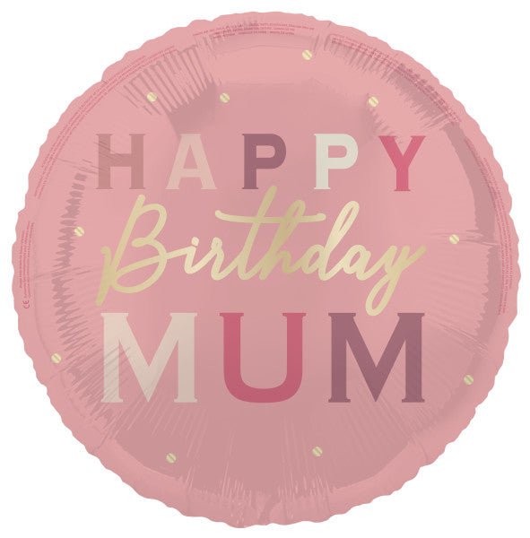 Unique Helium Foil Balloon 45.7cm - Happy Birthday Mum