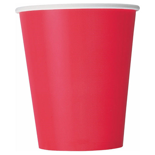 Unique Paper Cups 270ml A Pack Of 8pcs - Ruby Red