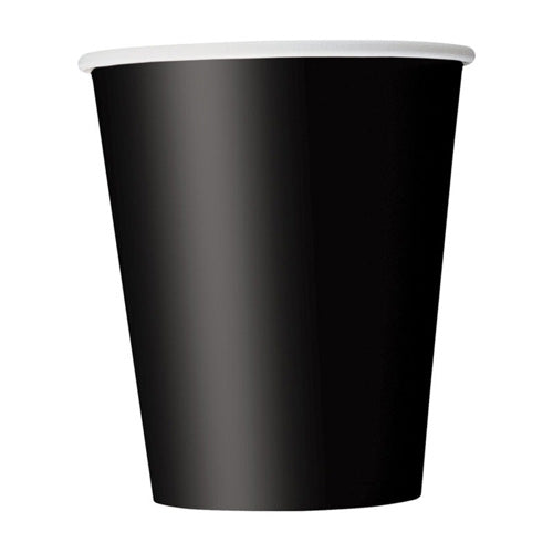 Unique Paper Cups 270ml A Pack Of 8pcs - Midnight Black