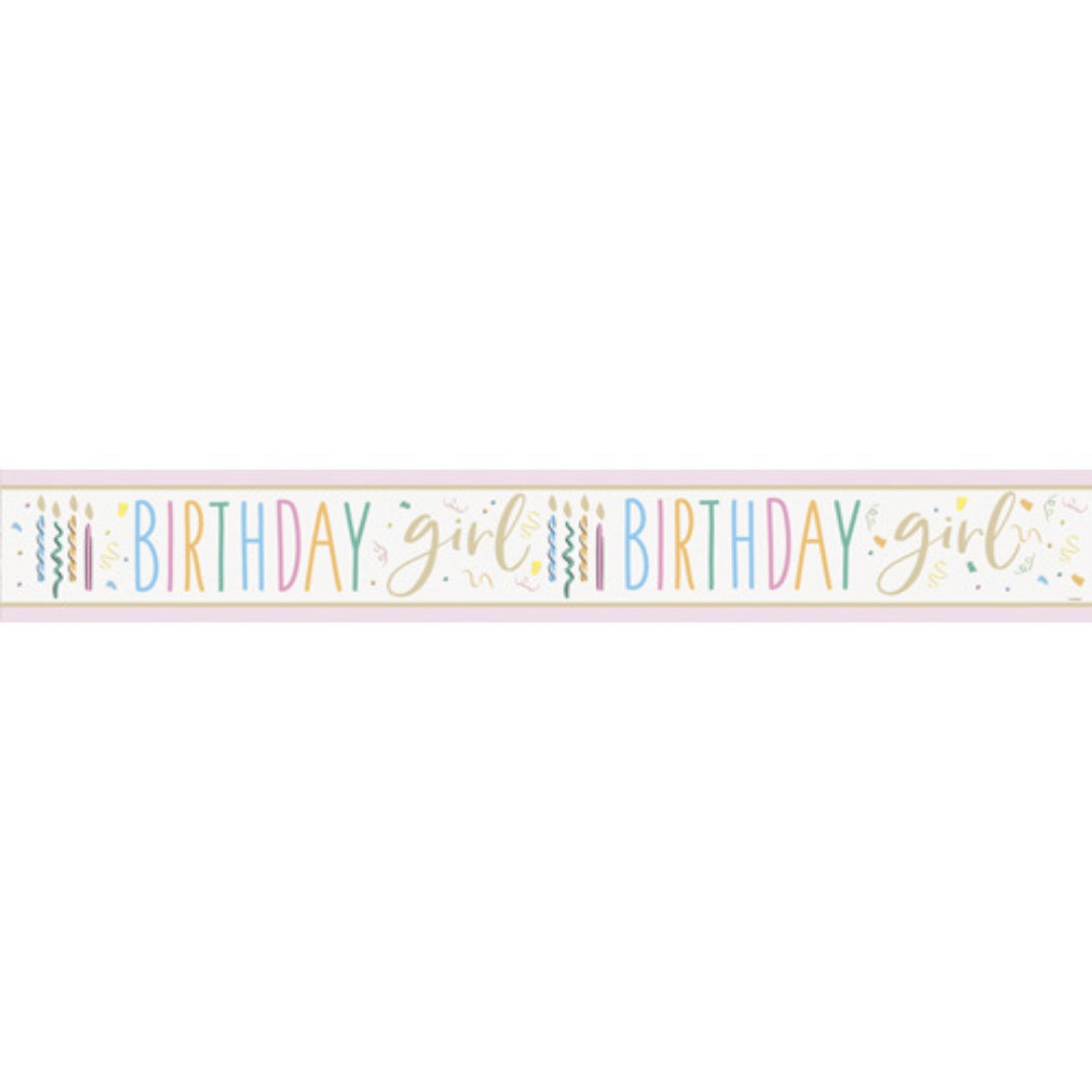 Unique Foil Banner 2.74m - Birthday Girl