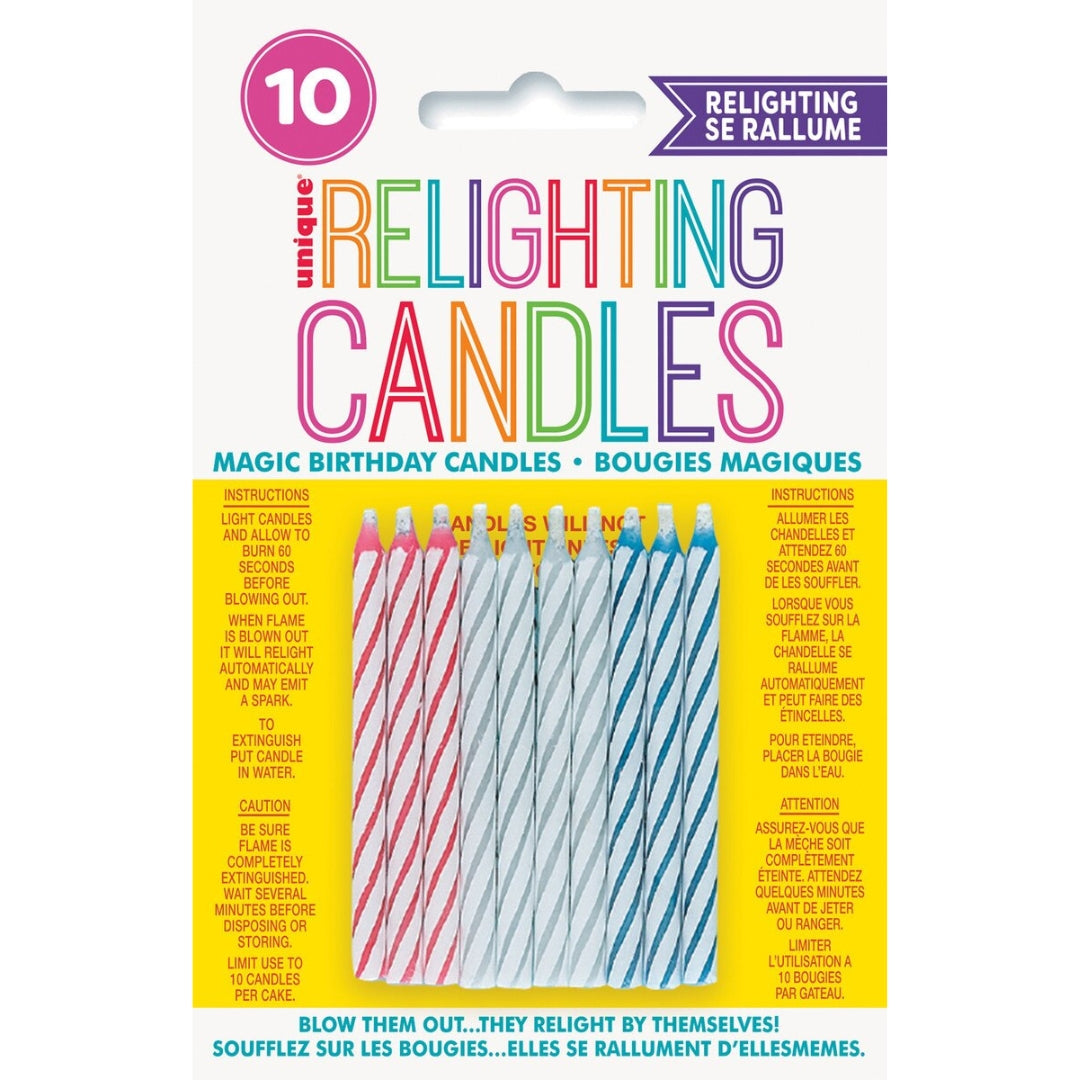Unique Relighting Candles A Pack Of 10pcs - Assorted