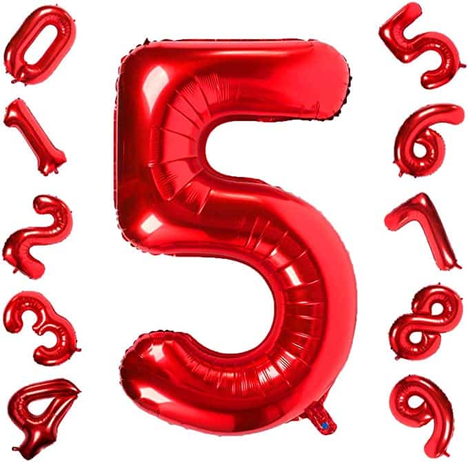 Unique 34inch Red Number Balloons, All Numbers! - 4