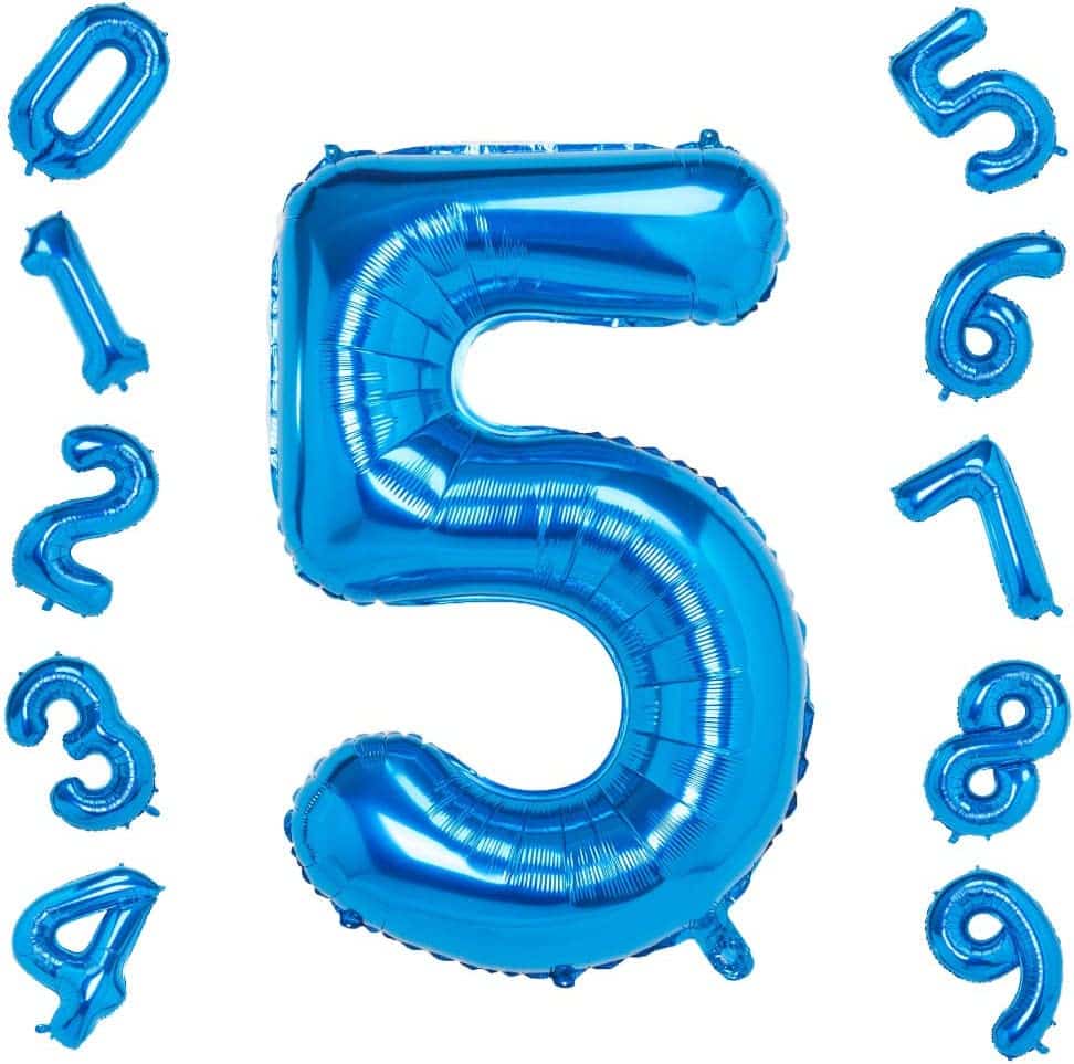 Unique 34inch Blue Number Balloons, All Numbers! - 4