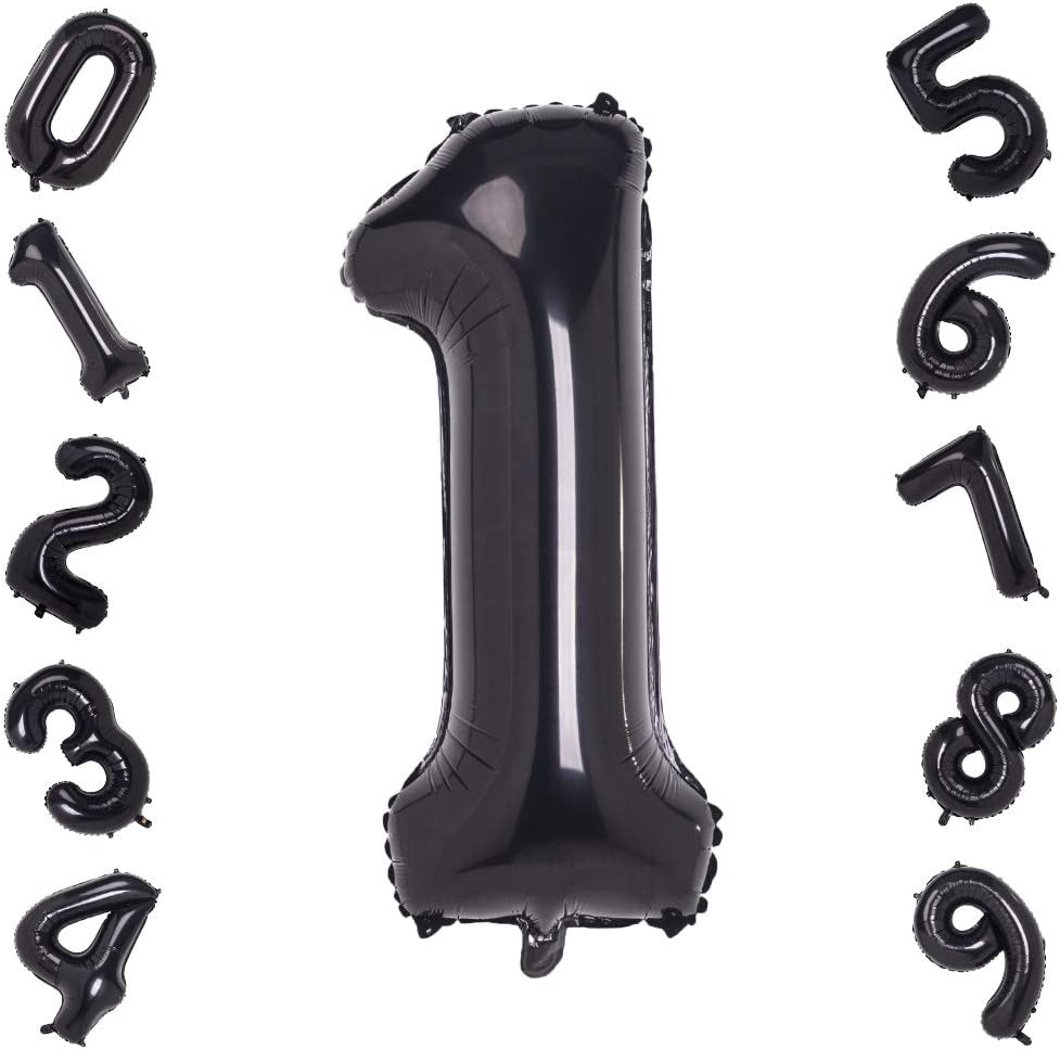 Unique 34inch Black Number Balloons, All Numbers! - 4