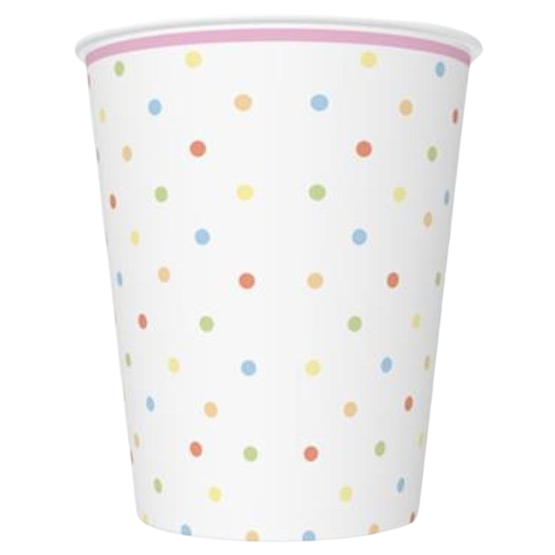 Daisy Paper Cups 250ml A Pack Of 8pcs - Polka