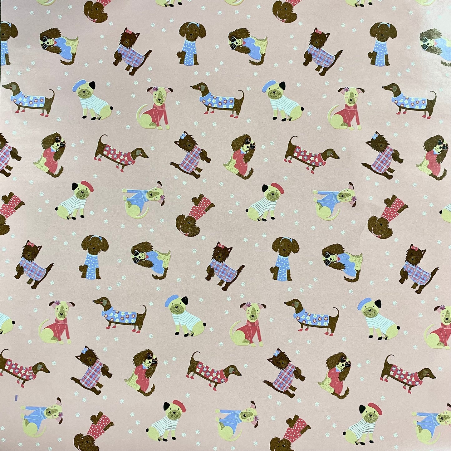 Gift Wrapping Paper 50 x 70cm Pink Doggy