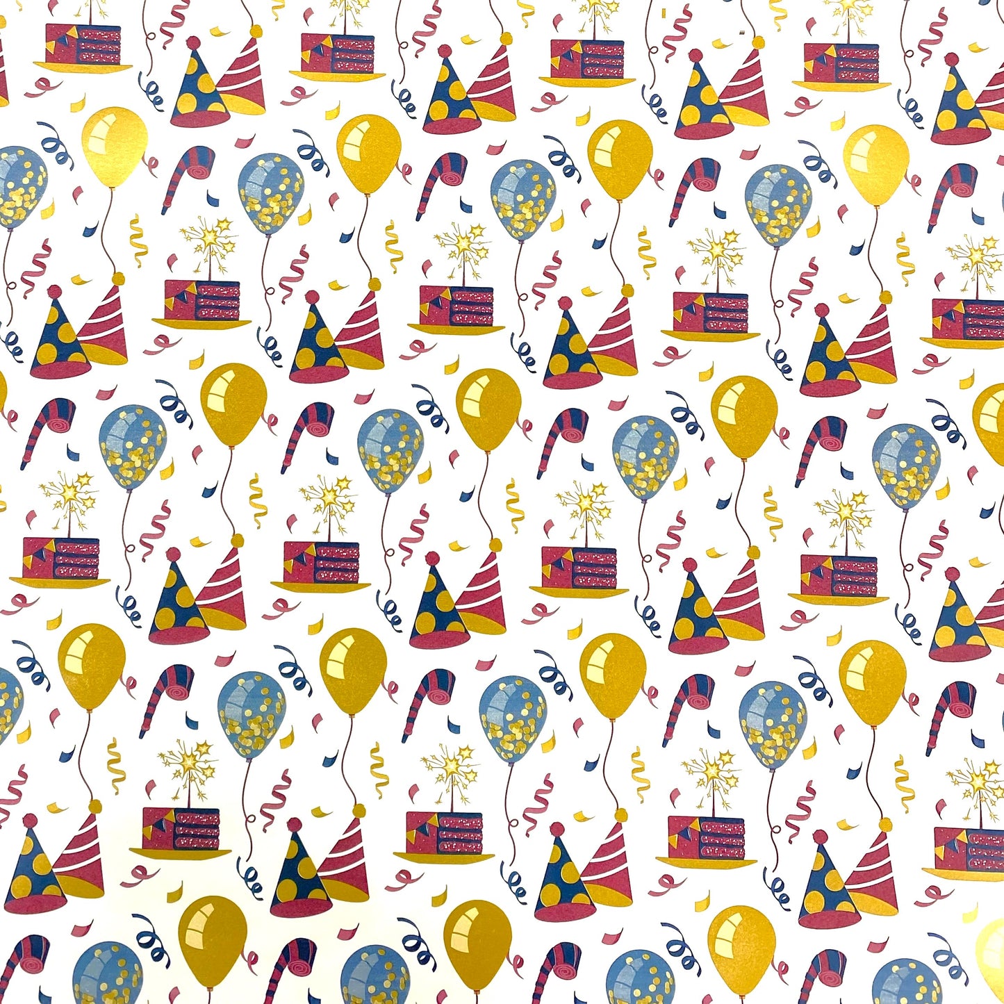 Gift Wrapping Paper Single Sheet 50 x 70cm - Birthday Party